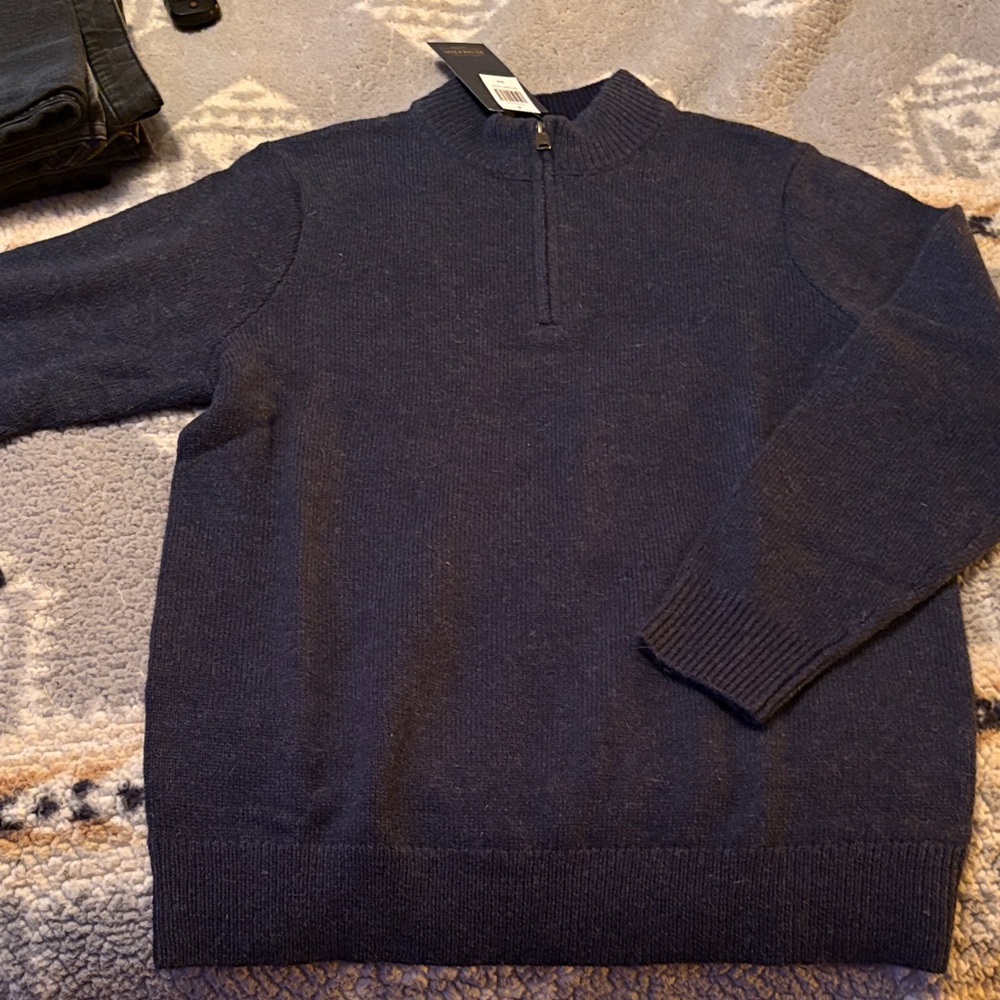 Pendleton Men's Dark Blue Zip-Up Sweater
